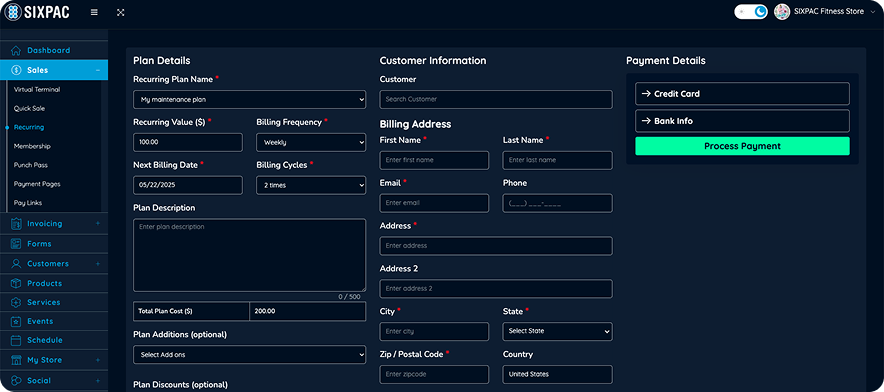 Business dashboard